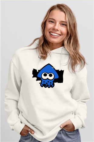 Splatoon Beyaz Unisex Hoodie