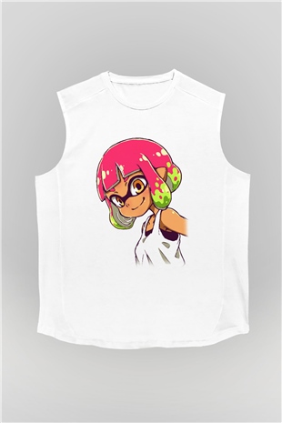 Splatoon Beyaz Unisex Kolsuz Tişört