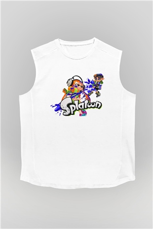 Splatoon Beyaz Unisex Kolsuz Tişört