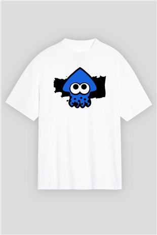 Splatoon Beyaz Unisex Oversize Tişört T-Shirt