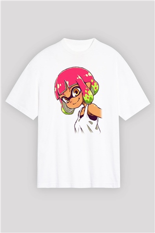 Splatoon Beyaz Unisex Oversize Tişört T-Shirt