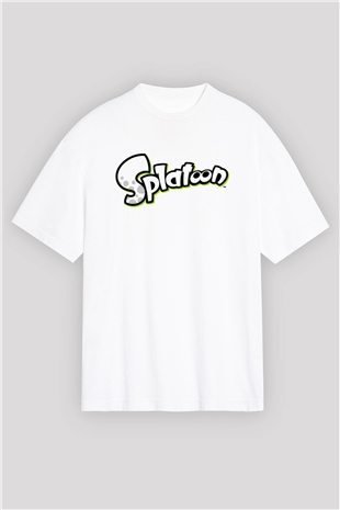 Splatoon Beyaz Unisex Oversize Tişört T-Shirt