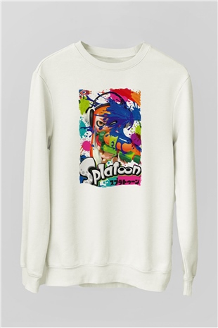 Splatoon Beyaz Unisex Sweatshirt