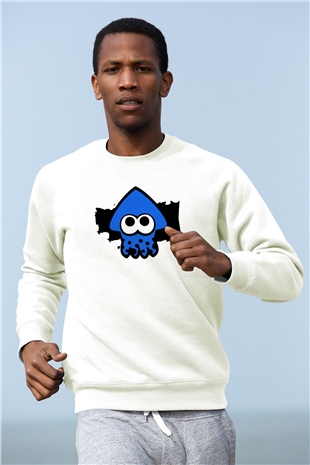 Splatoon Beyaz Unisex Sweatshirt