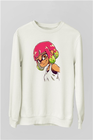 Splatoon Beyaz Unisex Sweatshirt