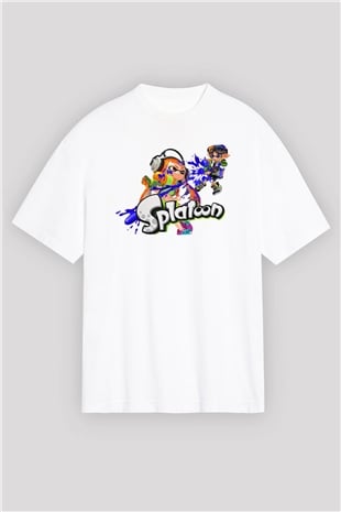 Splatoon Beyaz Oversize Tişört Oversize T-shirt
