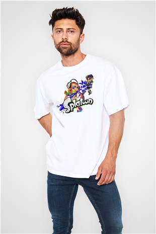 Splatoon Beyaz Oversize Tişört Oversize T-shirt