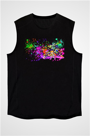 Splatoon Siyah Unisex Kolsuz Tişört