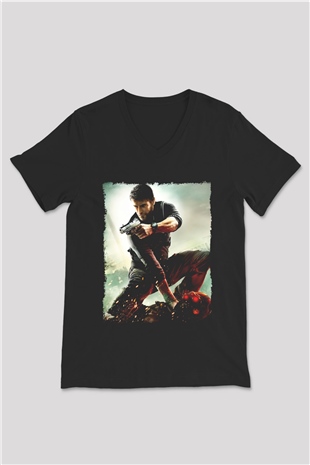 Splinter Cell Siyah Unisex V Yaka Tişört