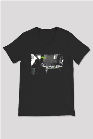 Splinter Cell Siyah Unisex V Yaka Tişört