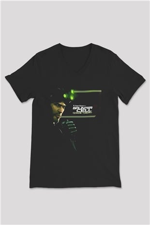 Splinter Cell Siyah Unisex V Yaka Tişört
