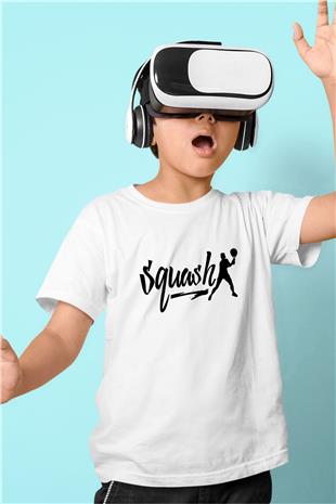Squash Baskılı Unisex Beyaz Çocuk Tişört - Tshirt