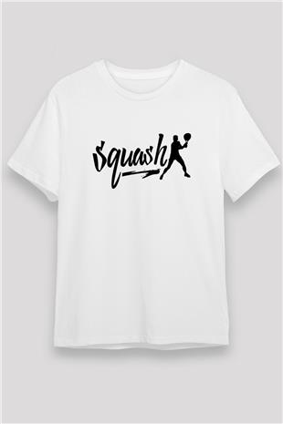 Squash Baskılı Unisex Beyaz Tişört - Tshirt