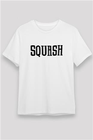 Squash Baskılı Unisex Beyaz Tişört - Tshirt