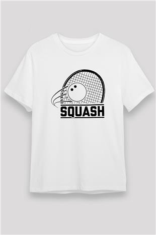 Squash Baskılı Unisex Beyaz Tişört - Tshirt