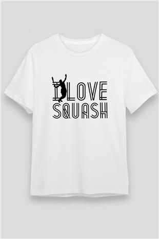 Squash Baskılı Unisex Beyaz Tişört - Tshirt