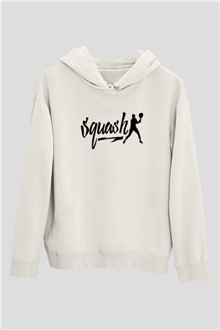 Squash Baskılı Unisex Ekru Hoodie