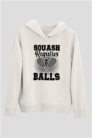Squash Baskılı Unisex Ekru Hoodie