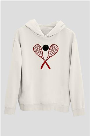 Squash Baskılı Unisex Ekru Hoodie