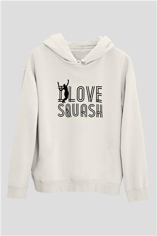 Squash Baskılı Unisex Ekru Hoodie