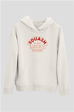 Squash Baskılı Unisex Ekru Hoodie