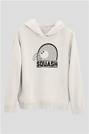 Squash Baskılı Unisex Ekru Hoodie