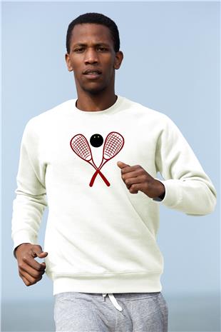 Squash Baskılı Unisex Ekru Sweatshirt