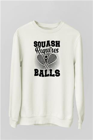 Squash Baskılı Unisex Ekru Sweatshirt