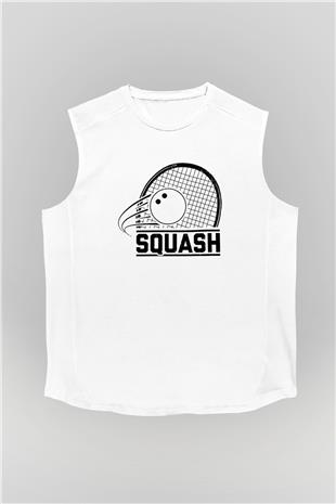 Squash Baskılı Unisex Kolsuz Beyaz Tişört