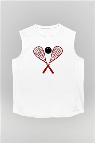 Squash Baskılı Unisex Kolsuz Beyaz Tişört