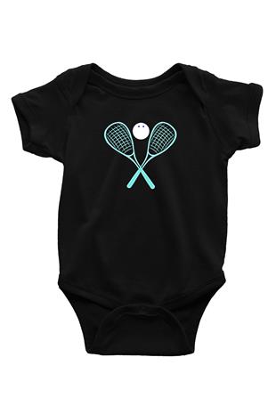 Squash Baskılı Unisex Siyah Bebek Body - Zıbın