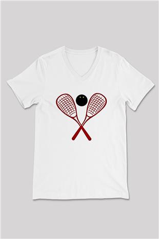 Squash Baskılı Unisex V Yaka Tişört - Tshirt
