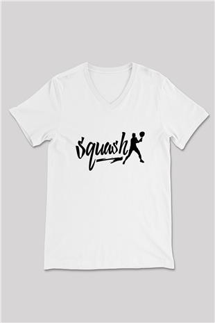 Squash Baskılı Unisex V Yaka Tişört - Tshirt