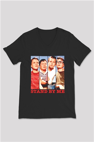 Stand by Me Siyah Unisex  V Yaka Tişört