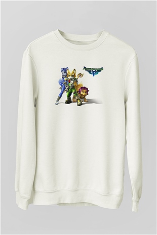 Star Fox Beyaz Unisex Sweatshirt