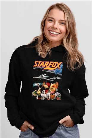 Star Fox Siyah Unisex Hoodie