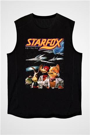 Star Fox Siyah Unisex Kolsuz Tişört