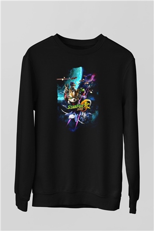 Star Fox Siyah Unisex Sweatshirt