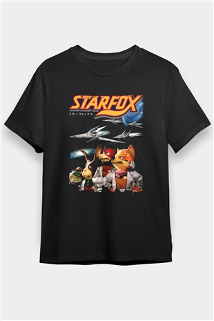 Star Fox Siyah Unisex Tişört T-Shirt