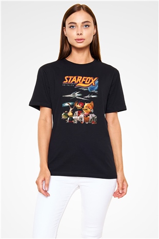 Star Fox Siyah Unisex Tişört T-Shirt