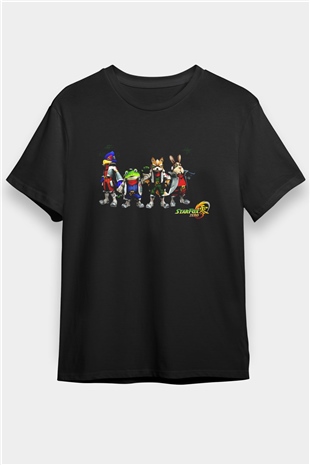 Star Fox Siyah Unisex Tişört T-Shirt