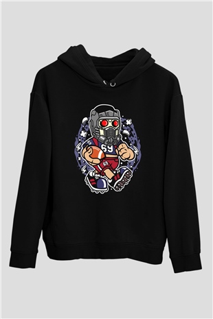 Star Lord Football Baskılı Siyah Unisex Tshirt