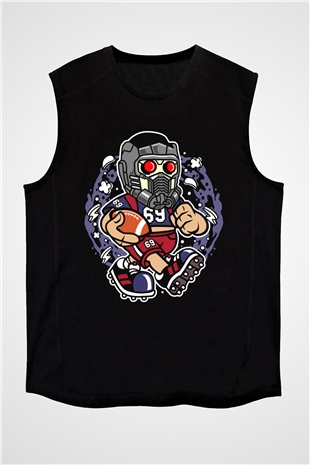 Star Lord Football Baskılı Siyah Unisex Tshirt