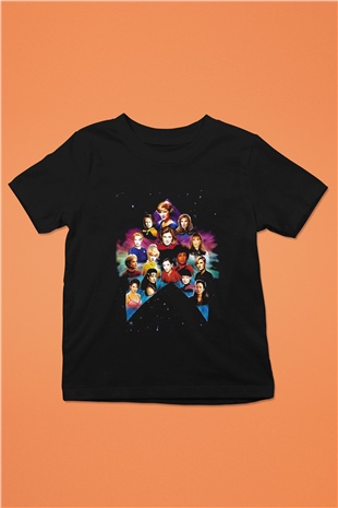 Star Trek Baskılı Siyah Unisex Çocuk Tişört
