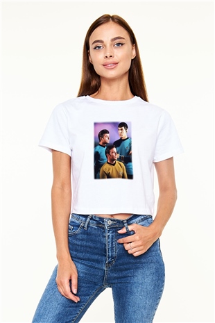 Star Trek Beyaz Croptop Tişört