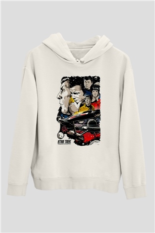 Star Trek Beyaz Unisex Hoodie