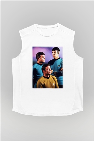 Star Trek Beyaz Unisex Kolsuz Tişört