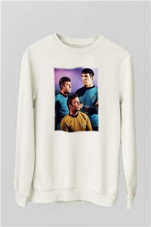 Star Trek Beyaz Unisex Sweatshirt