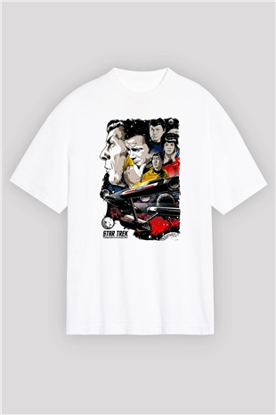 Star Trek Beyaz Oversize Tişört Oversize T-shirt