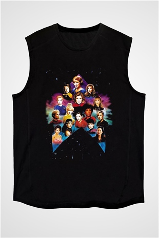 Star Trek Siyah Unisex Kolsuz Tişört